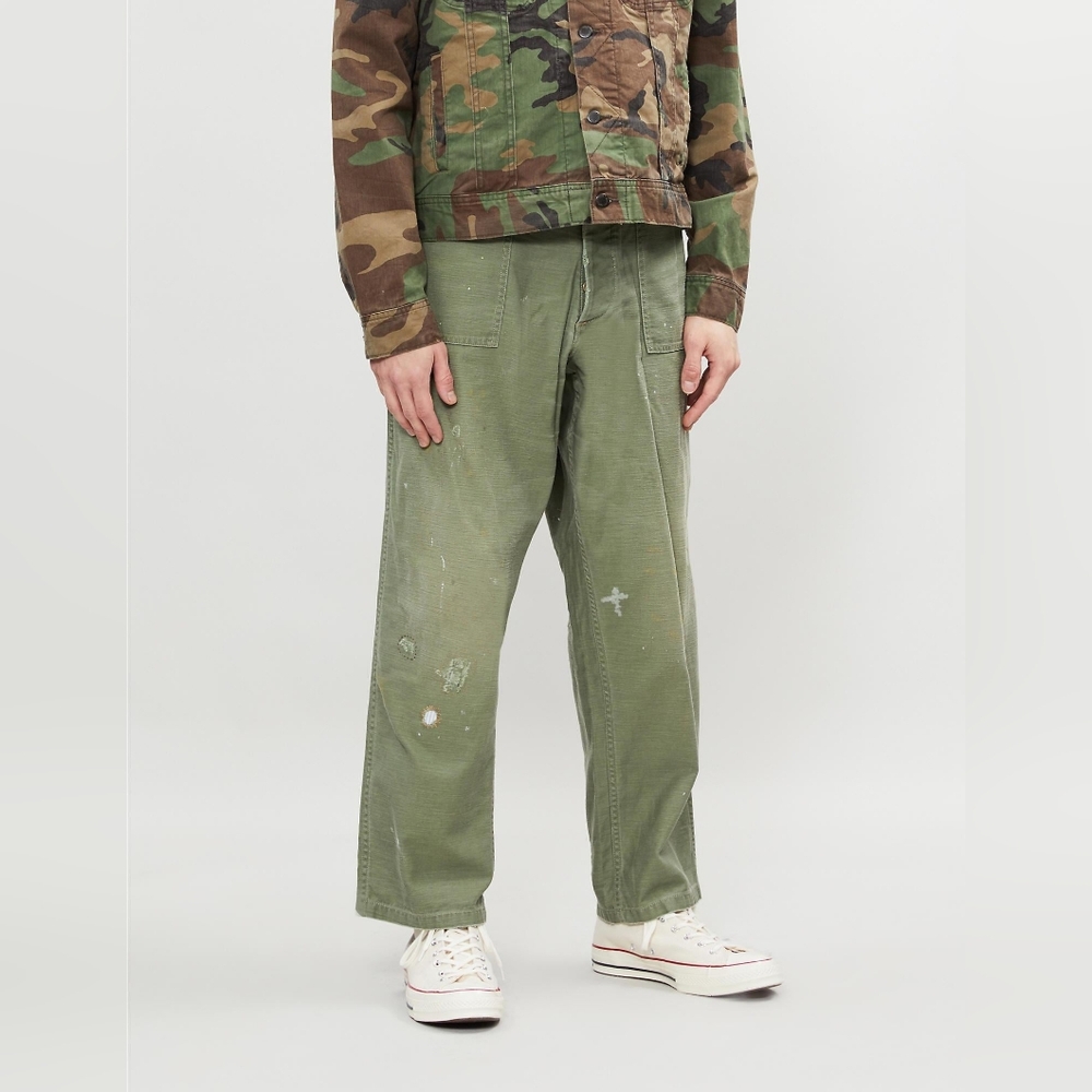 Polo Ralph Lauren Relaxed Fit Distressed Paint Splatter Army Utility Pants